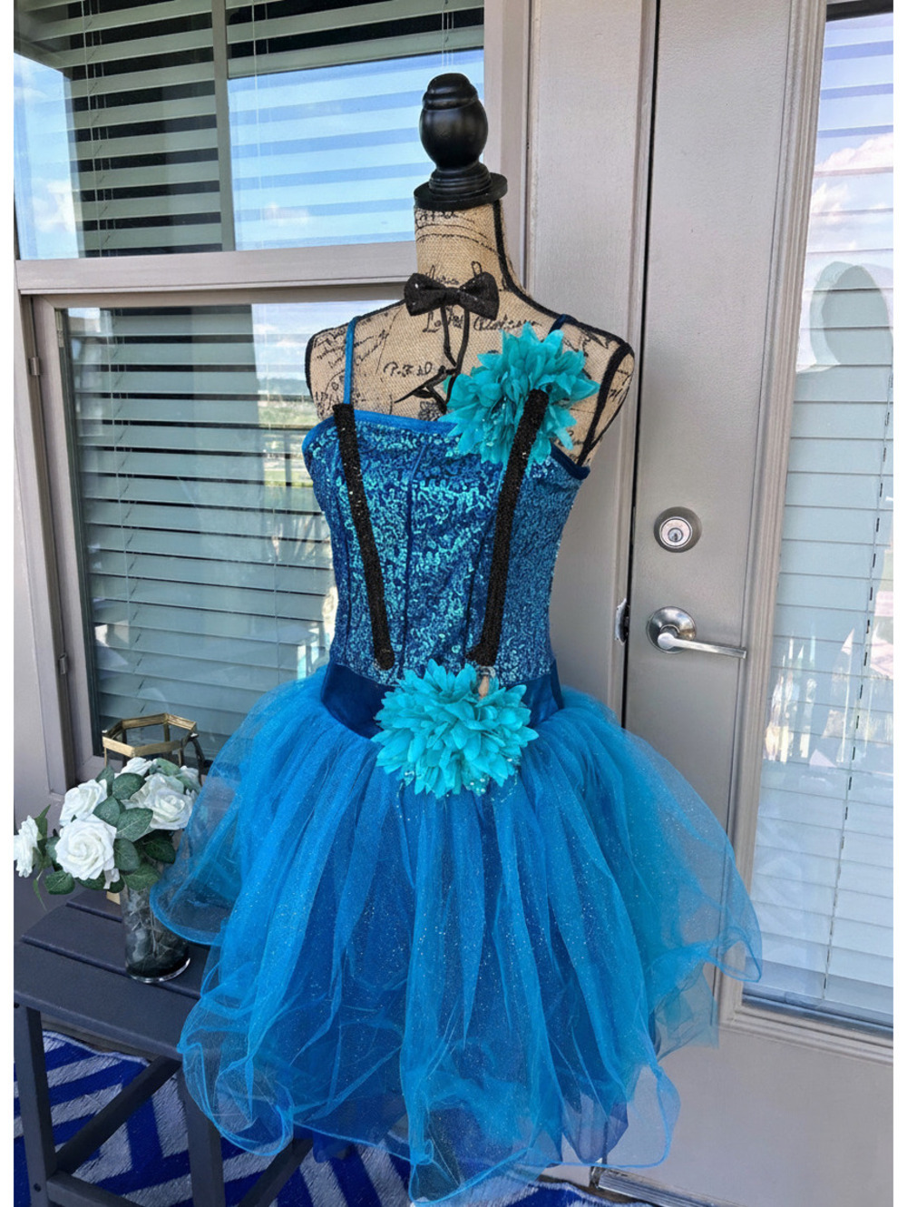 Curtain Call Radiant Reflection E1190 Teal Blue Sequin Sparkle Dance Costume ALA